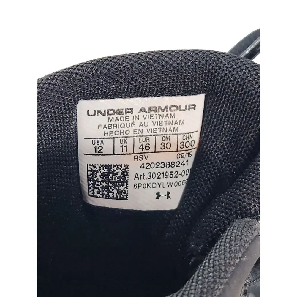 Under Armour Charged Assert 8 Running Shoes Black White Men's Size 12